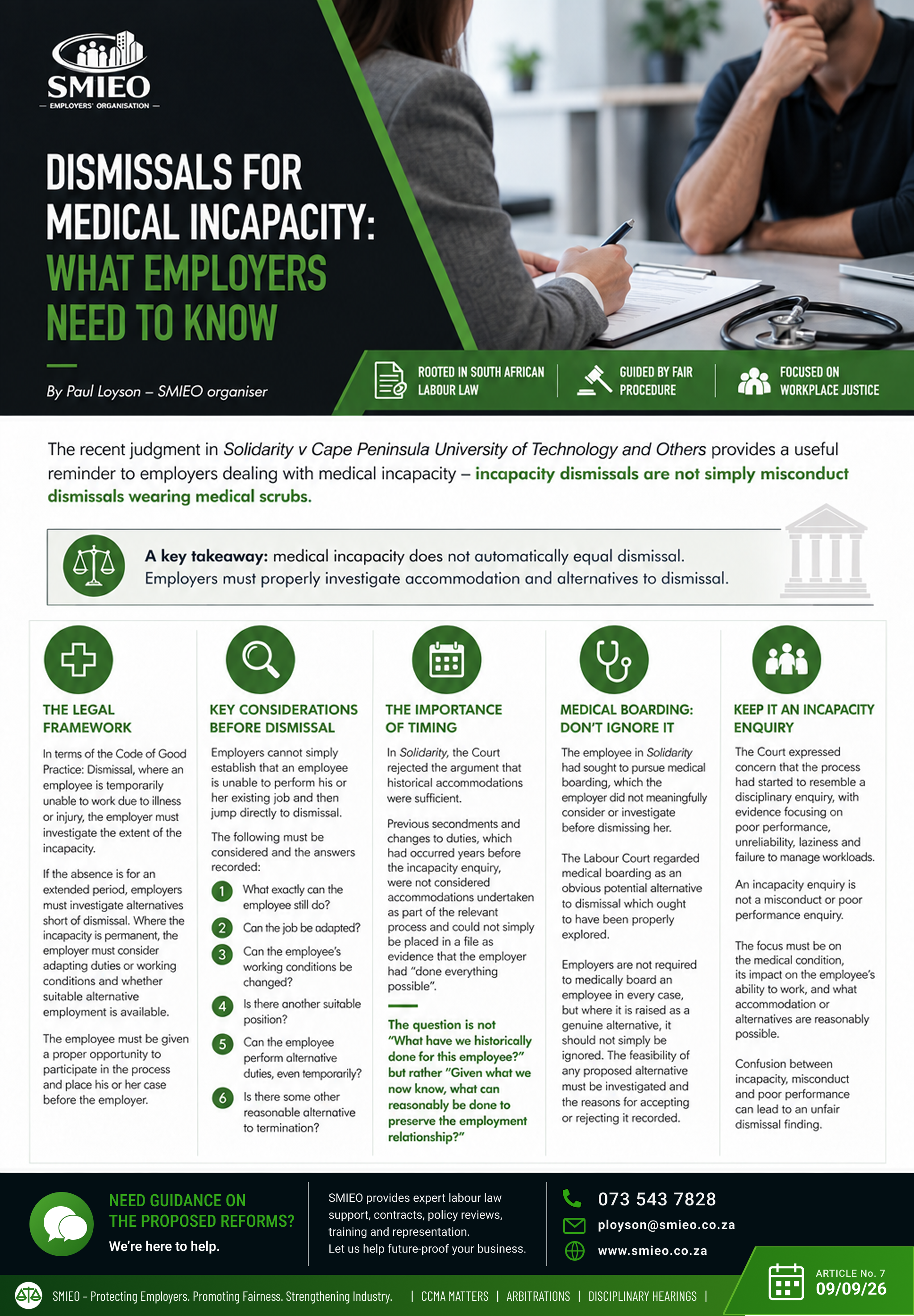 Dismissals for Medical Incapacity: What Employers Need to Know
